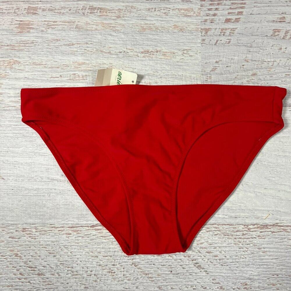 NEW Aerie Bikini Bottom Size S Red Full Coverage Swim Bathing Suit NWT